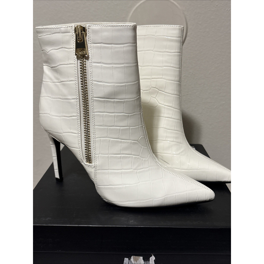 INC Womens Sarishaa White Heels Mid-Calf Boots Shoes 10.5 Medium